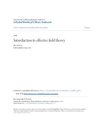 Introduction to Effective Field Theory BR Holstein Holstein@Physics.Umass.Edu