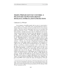 Making Prepaid Safe for Consumers: a Framework for Providing Deposit Insurance and Regulation E Protections