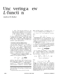 Uncoveringanew L-Function Andrew R