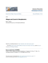 Allegory and Ascent in Neoplatonism