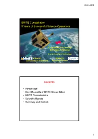 BRITE Constellation- 5 Years of Successful Science Operations