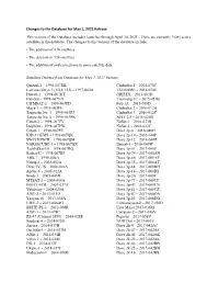 Changes to the Database for May 1, 2021 Release This Version of the Database Includes Launches Through April 30, 2021