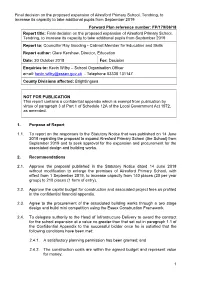 Final Decision on the Proposed Expansion of Alresford Primary