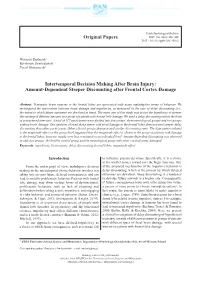 Intertemporal Decision Making After Brain Injury: Amount-Dependent Steeper Discounting After Frontal Cortex Damage