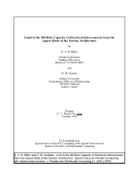 Limit to the Bit-Rate Capacity of Electrical Interconnects from the Aspect Ratio of the System Architecture by D