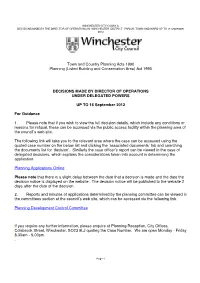 (Listed Building and Conservation Area) Act 1990 DECISIONS MADE