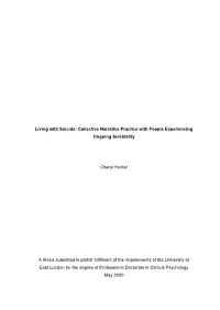 Living with Suicide: Collective Narrative Practice with People Experiencing Ongoing Suicidality