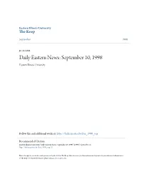 September 10, 1998 Eastern Illinois University