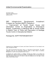 Tranche 4: Dharmapuri, Trichy and Kanyakumari Initial Environmental