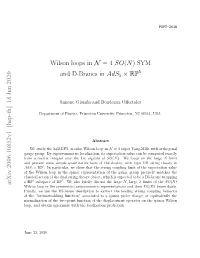 Wilson Loops in N = 4 SO(N) SYM and D-Branes in Ads5 × RP