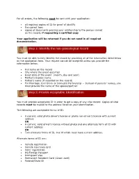 All Required Copies of ID for Proof of Identity • the C