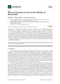 Effect of Quantum Gravity on the Stability of Black Holes