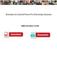 Examples of Limerick Poems for Elementary Students