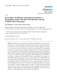 Intracellular Trafficking of Baculovirus Particles: a Quantitative Study of the Hearnpv/Hzam1 Cell and Acmnpv/Sf9 Cell Systems