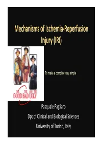 Mechanisms of Ischemia-Reperfusion Injury (IRI)
