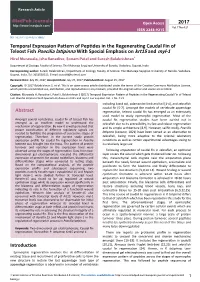 Temporal Expression Pattern of Peptides in the Regenerating