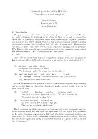 Universal Quantifier Xäläin Hill Mari: Towards Syntax and Semantics