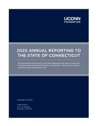 2020 Annual Reporting to the State of Connecticut