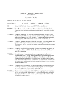 Community Board #1 – Manhattan Resolution