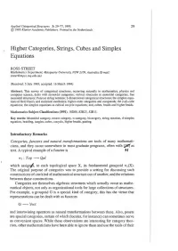 Higher Categories, Strings, Cubes and Simplex Equations