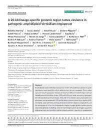 Kb Lineage- Specific Genomic Region Tames Virulence in Pathogenic