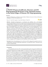 (Proper, Insufficient, Aberrant, and NO Reprogramming) Response to the Yamanaka Factors in the Initial Stages of Human I
