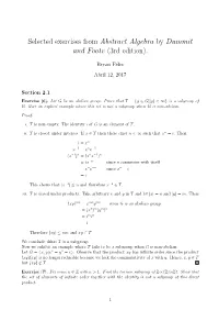 Selected Exercises from Abstract Algebra by Dummit and Foote (3Rd Edition)