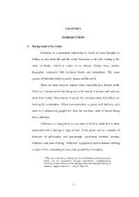 1 CHAPTER I INTRODUCTION A. Background of the Study Literature