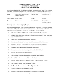 Item C Evaluation of the Performance of School Districts