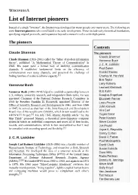 List of Internet Pioneers
