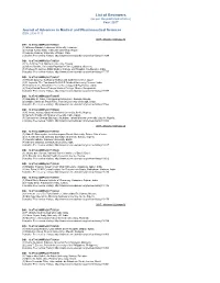 List of Reviewers (As Per the Published Articles) Year: 2017