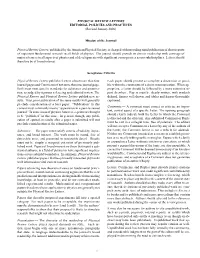 PHYSICAL REVIEW LETTERS EDITORIAL POLICIES and PRACTICES (Revised January 2006)