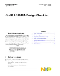 Qoriq LS1046A Design Checklist