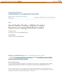 Social Studies Teacher–Athletic Coaches' Experiences