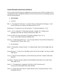 Feminist Philosophy Comprehensive: Reading List