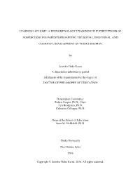 Learning at Home: a Phenomenology Examining the Perceptions Of