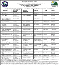 NOTICE of APPLICATION DIVISION of COASTAL RESOURCES MANAGEMENT Caller Box 10007, Gualo Rai Center, Saipan Tel