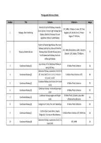 Photographic Reference Binders List