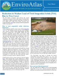 Reduction in Median Load of Total Suspended Solids (TSS) Due To