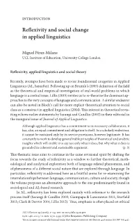 Reflexivity and Social Change in Applied Linguistics