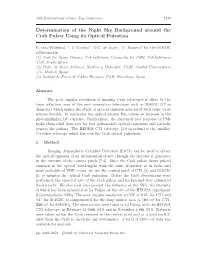 Determination of the Night Sky Background Around the Crab Pulsar Using Its Optical Pulsation