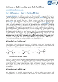 Difference Between Syn and Anti Addition Key Difference