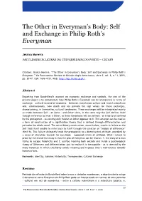 Everyman’S Body: Self and Exchange in Philip Roth’S Everyman