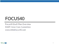 Focus40 Draft Plan Overview MAPC Inner Core Committee
