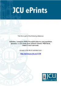 Parrotfish Fisheries and Population Dynamics: a Case-Study from Solomon Islands