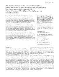 The Crystal Structure of the Bifunctional Enzyme 6-Phosphofructo-2-Kinase