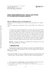 When Transformation Fails: Twelve Case Studies in the American Automobile Industry