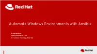 Automate Windows Environments with Ansible
