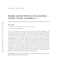 Boundary Conformal Field Theory at the Extraordinary Transition