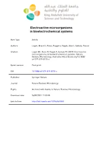 Electroactive Microorganisms in Bioelectrochemical Systems